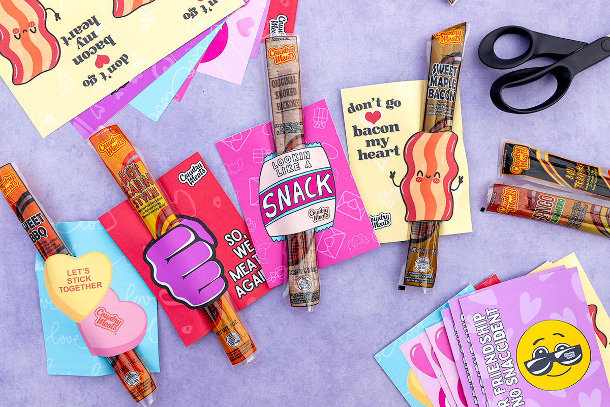 Valentine grams with Country Meats smoked snack sticks